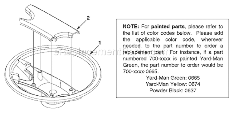 Page M Diagram and Parts List for 13A-325-402 2001 Yard Man Lawn Tractor